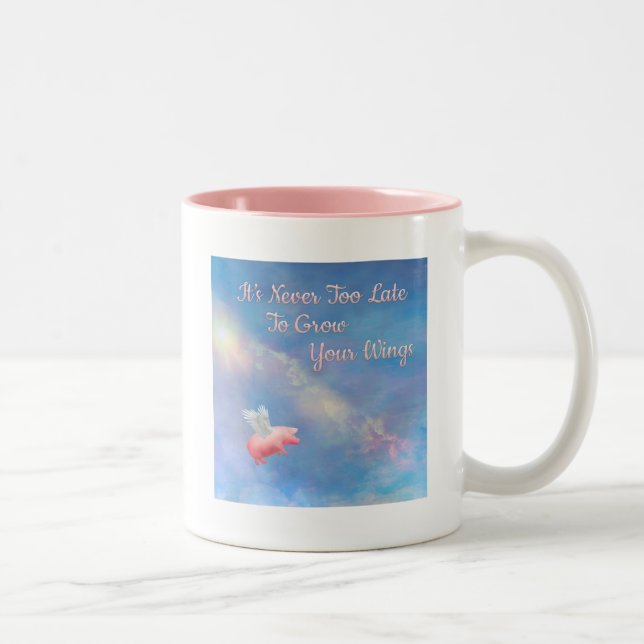 Tasse 2 Couleurs Flying Pig Grow Your Wings (Droit)