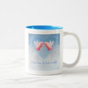 Tasse 2 Couleurs Flying Pigs Incroyable Love