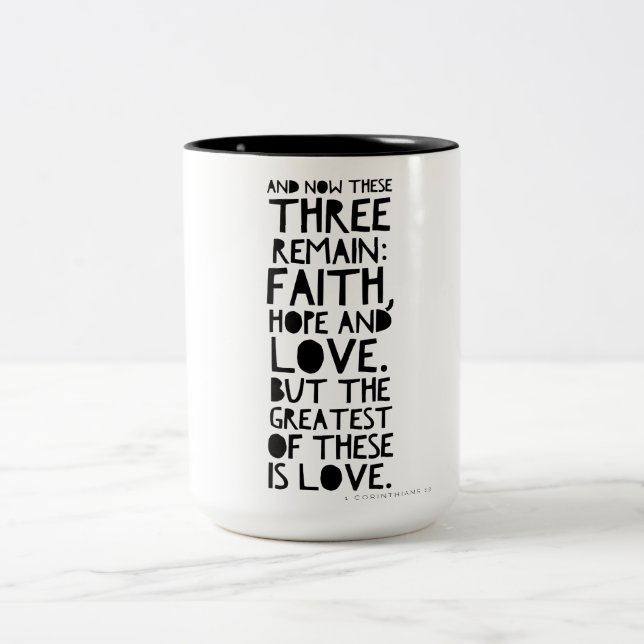 Tasse 2 Couleurs Foi, espoir, et amour (Centre)
