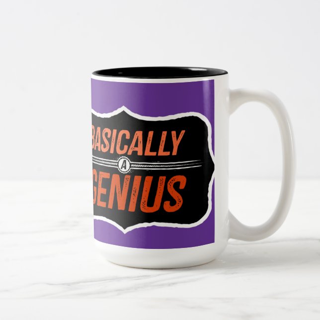 Tasse 2 Couleurs Fondamentalement un génie (pour Christie) (Droit)