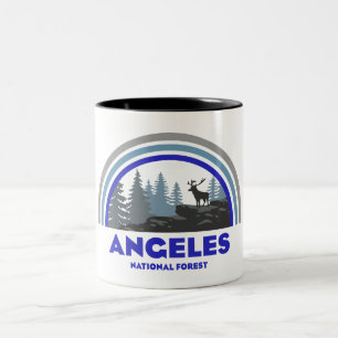Tasse 2 Couleurs Forêt nationale d'Angeles Cerf Arc-en-ciel