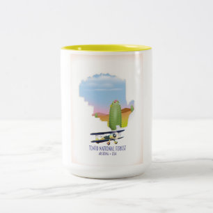 Tasse 2 Couleurs Forêt nationale Tonto Arizona États-Unis carte