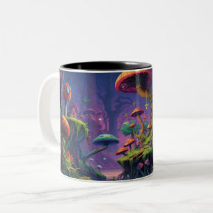 Tasse 2 Couleurs Forêt Trippy avec créature psychédélique