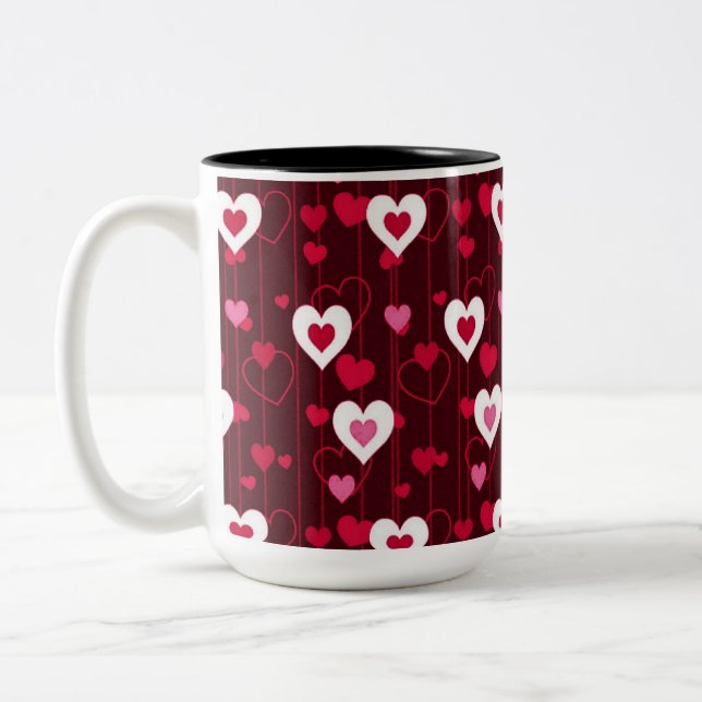 Tasse 2 Couleurs Forever Love Red Hearts (Gauche)