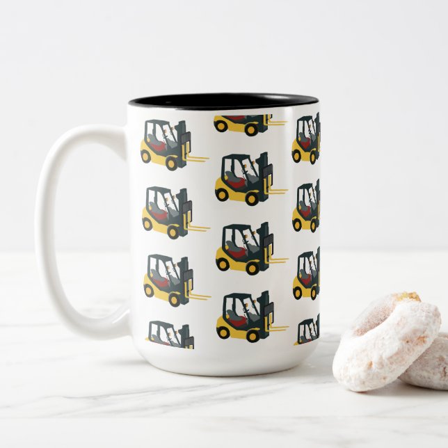 Tasse 2 Couleurs Forklift (Avec donut)