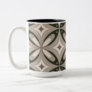 Tasse 2 Couleurs Formes circulaires rétro beige et marron