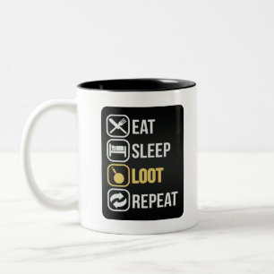 Tasse 2 Couleurs Fortnite mangent la répétition de butin de sommeil