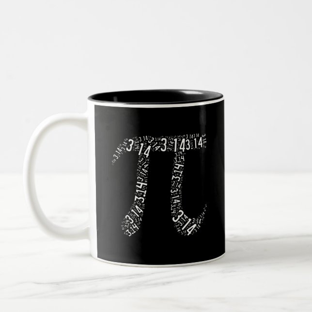 Tasse 2 Couleurs Fou de maths Pi (Gauche)