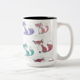 Tasse 2 Couleurs Foxes funky Motif