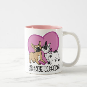Tasse 2 Couleurs Français (Bulldog) Baiser