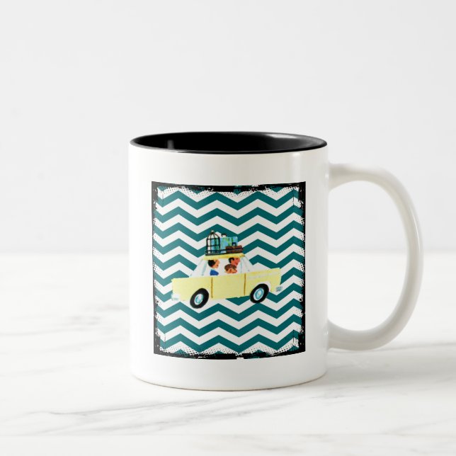 Tasse 2 Couleurs Frapper la route ouverte 2 (Droit)