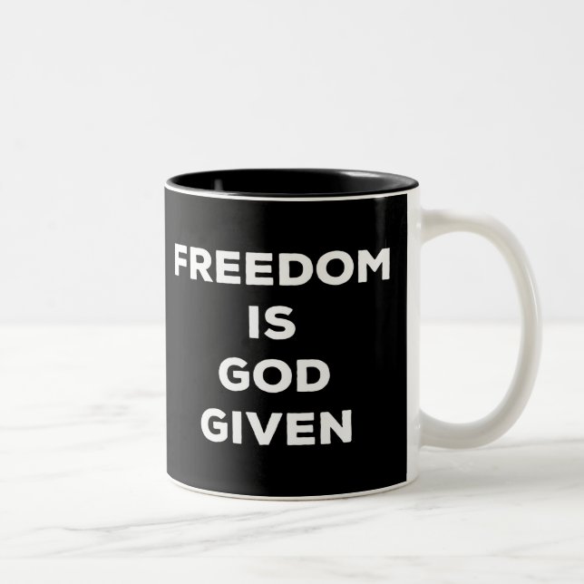 Tasse 2 Couleurs Freedom Is God Given (Droit)