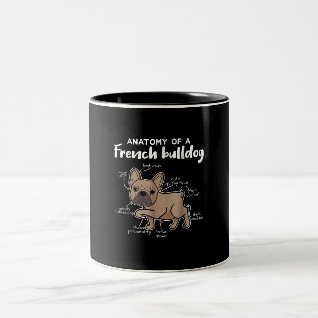 Tasse 2 Couleurs Frenchie Gift| Anatomie D'Un Cadeau De Chien À Bal (Centre)
