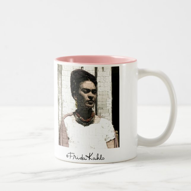 Tasse 2 Couleurs Frida Kahlo Portrait textile (Droit)