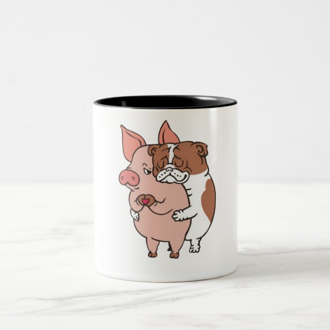 Tasse 2 Couleurs Friend Not Food English Bulldog (Centre)