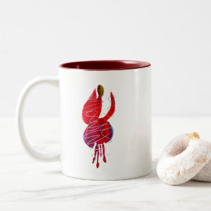 Tasse 2 Couleurs Fuchsia abstraite aquarelle florale