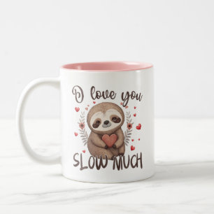 Tasse 2 Couleurs Fun Valentine pun Je t'aime lent beaucoup mignon p