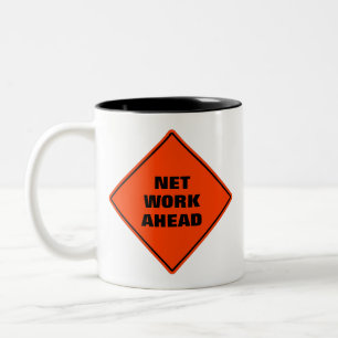 Tasse 2 Couleurs Funky orange net travailler en avant prudence pann