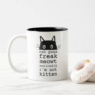 Tasse 2 Couleurs Funky Simple Chat Puns Freak Meowt