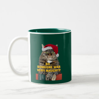 Tasse 2 Couleurs Funny angry cat Christmas
