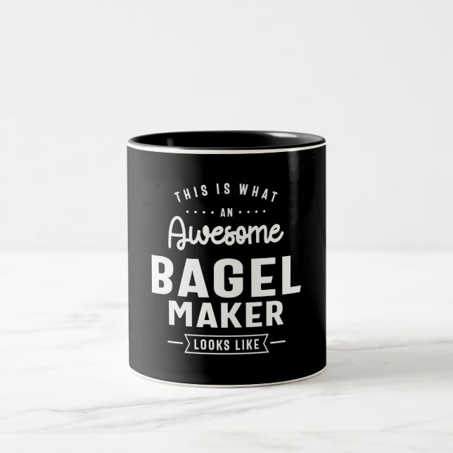 Tasse 2 Couleurs Funny Awesome Bagel Maker Job Occupation (Centre)