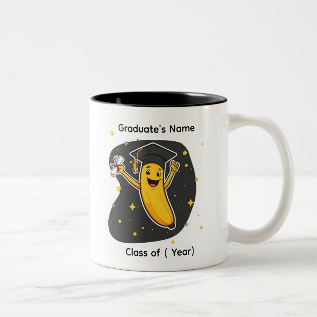 Tasse 2 Couleurs Funny Banana Grad Custom Name (Droit)