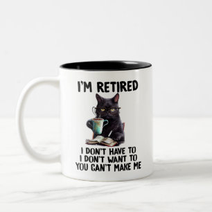 Tasse 2 Couleurs Funny Chat Retraité 2025 Drôle Retraité 2025
