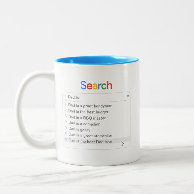 Tasse 2 Couleurs Funny Dad Search Custom Autocomplete Phrases (Gauche)