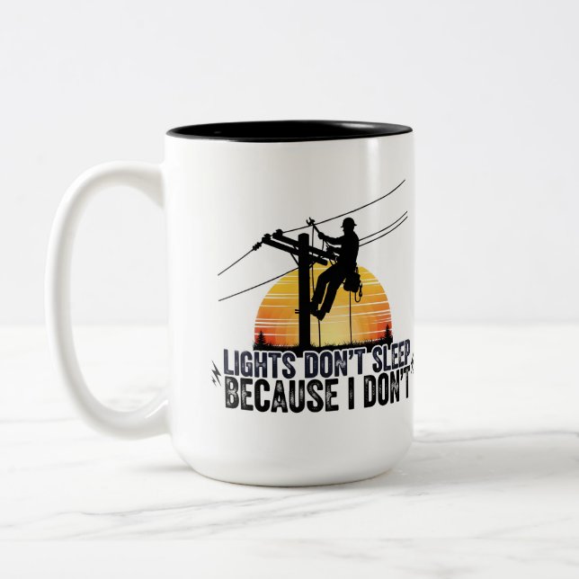 Tasse 2 Couleurs Funny Electrician & Utility Worker Gift Idea (Gauche)