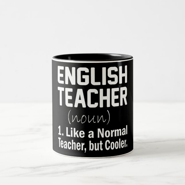 Tasse 2 Couleurs Funny Enseignant Anglais (Centre)
