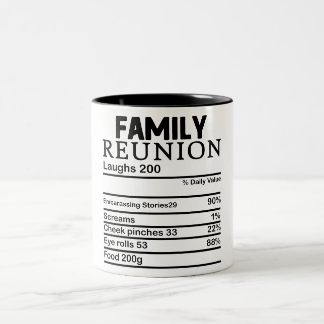 Tasse 2 Couleurs Funny Family Reunion Nutrition Fiches (Centre)