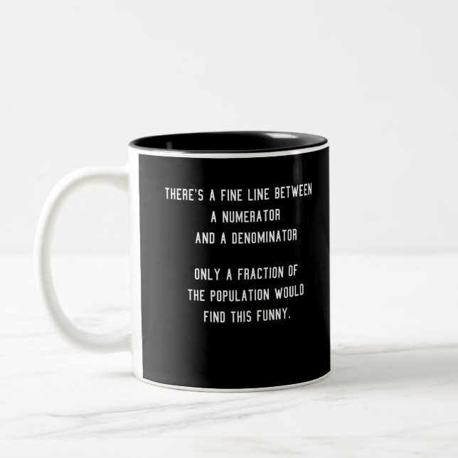 Tasse 2 Couleurs Funny Fractions communicantes Jokes venin pour mat (Gauche)