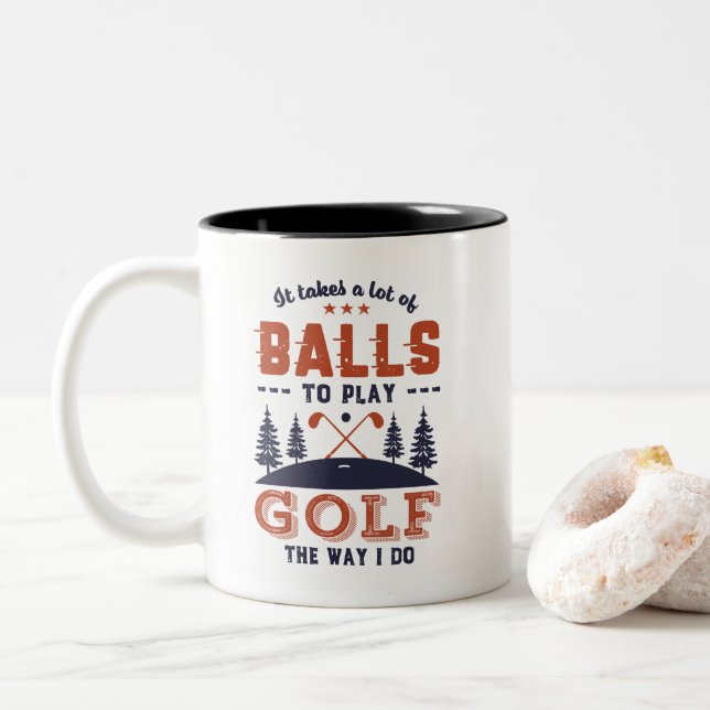 Tasse 2 Couleurs Funny Golfing Golfing Beaucoup de balles pour joue (Avec donut)