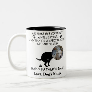 Tasse 2 Couleurs Funny Personnalisé Chien Papa, Chien Poop Fête d