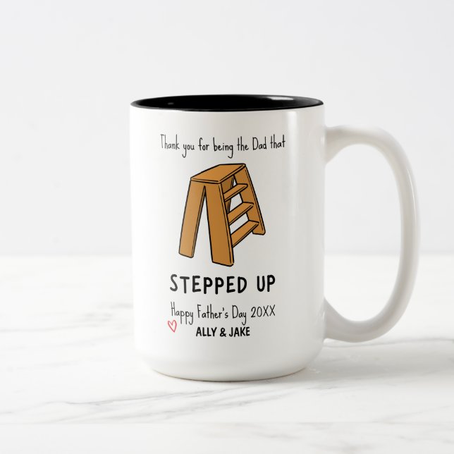 Tasse 2 Couleurs Funny Stepdad Pun (Droit)