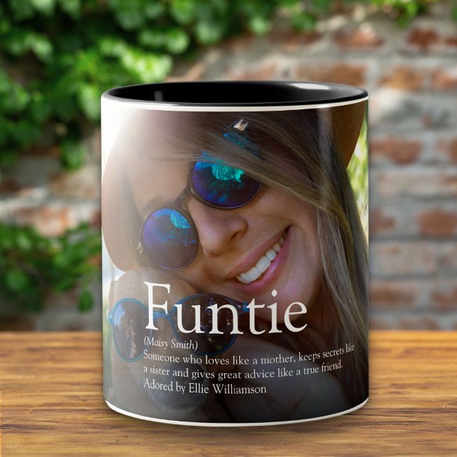 Tasse 2 Couleurs Funt Tante Tante Définition Photo (Funtie Aunt Auntie Definition Photo Two-Tone Coffee Mug)