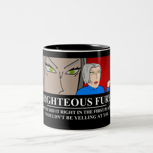 Tasse 2 Couleurs Fureur juste Demotivator (Centre)