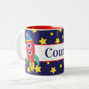 Tasse 2 Couleurs Fusée spatiale - Musique personnalisée