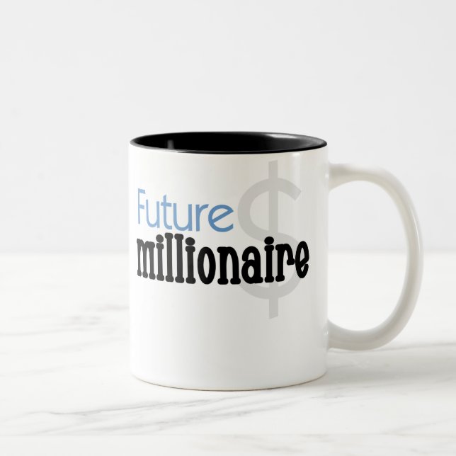 Tasse 2 Couleurs Futur millionnaire bleu (Droit)