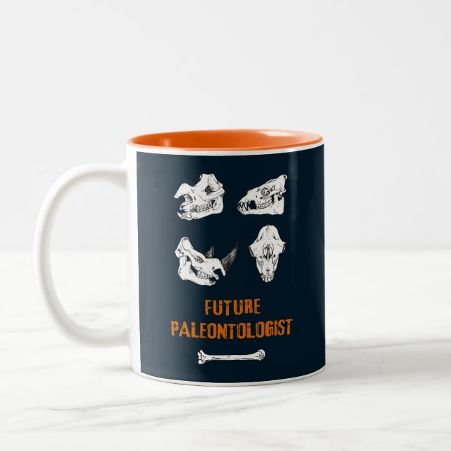 Tasse 2 Couleurs Futur paléontologue, squelettes de crânes de (Gauche)