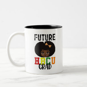 Tasse 2 Couleurs Future diplômée d'une université noire Graduation