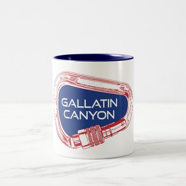 Tasse 2 Couleurs Gallatin Canyon Montana Rock Escalade Carabiner (Centre)