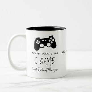 Tasse 2 Couleurs Gamer I Game & I Shoot Things Drôle Cadeau