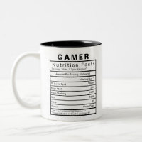 Gamer Nutrition Facts Statistiques Drôle