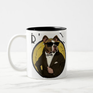 Tasse 2 Couleurs Ganster pit bull chien drôle mème pit pit bull pap