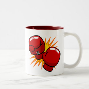 Tasse 2 Couleurs Gants de boxe de bande dessinée