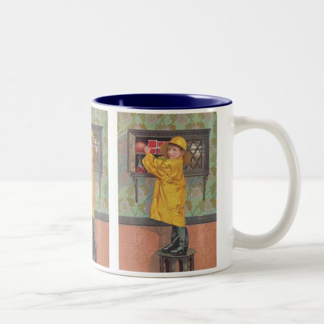 Tasse 2 Couleurs Garçon en Raincoat (Droit)