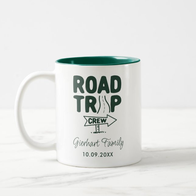 Tasse 2 Couleurs Garder le swag de la route familiale personnalisé (Gauche)