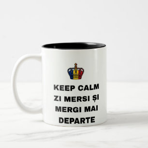 TASSE 2 COULEURS GARDEZ CALME ZI MERSI ȘI MERGI PLUS LOIN
