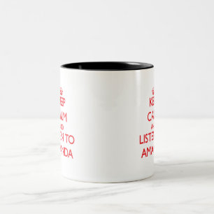 Tasse 2 Couleurs Gardez le calme et écoutez Amanda